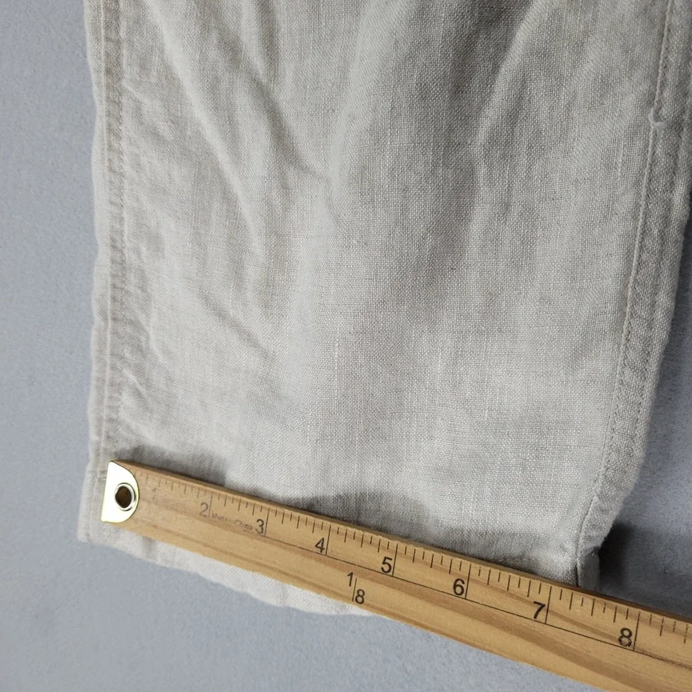 Caribbean Linen Cargo Pants Mens 38x36 Tan Beige Beach Casual Travel Comfort